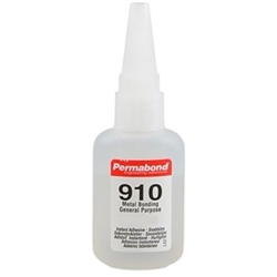 PERMABOND 910 METHYL CYANOACRYLATE CLEAR ADHESIVE, SUPER    GLUE, BONDS PLASTICS, RUBBER, METAL, 20G (1OZ) BOTTLE