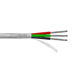 PROVO 9223 MULTI-CONDUCTOR CABLE 22AWG 3 CONDUCTOR STRANDED TC, UNSHIELDED, GRAY PVC, CMG/FT4 CSA/UL (300M = RULL ROLL)