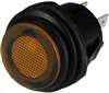 PICO 9416-7-11 PUSH ON / PUSH OFF AMBER BUTTON SWITCH, SPST ON-OFF, 16A @ 12V, 3/4" MOUNTING HOLE **RATED FOR 12V ONLY**