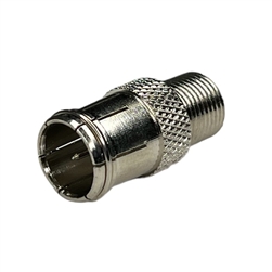 MODE 21-155-0 'F' JACK TO PUSH-ON 'F' PLUG, MALE-FEMALE