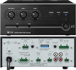 TOA BG-220 CU 20W THREE INPUTS MIXER / AMPLIFIER, ONE MIC,  TWO LINE INPUTS, MOH OUTPUT, 4 OHM, 25V, 70V