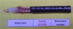 GENERAL CABLE C1176 CAROL RG213/U TYPE 50 OHM BLACK PVC     (305M = FULL ROLL)