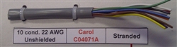 GENERAL CABLE CAROL 22AWG 10 CONDUCTOR STRANDED UNSHIELDED  GRAY PVC CMG 300V 80C C4071A (305M = FULL ROLL)