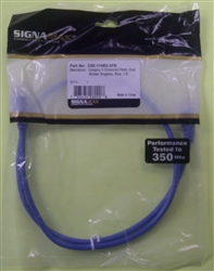 SIGNAMAX C5E-114BU-3FB CAT5E BLUE PATCH CORD WITH SNAG-PROOF BOOT, 3' LENGTH