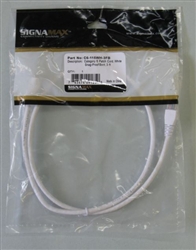 SIGNAMAX C6-115WH-3FB CAT6 WHITE PATCH CORD WITH SNAG-PROOF BOOT, 3' LENGTH