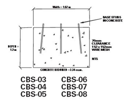 DELHI CONCRETE BASE STUBS FOR DMX-08 CBS8                   FOR TOWERS MANUFACTURED AFTER 2007