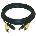 CIRCUIT TEST CCD-EXT25 CCD VIDEO CAMERA EXTENSION CABLE,    RCA & 2.1MM PLUGS, 25FT BLACK