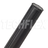 TECHFLEX CCP1.00 CLEAN CUT 1" BLACK FRAY-RESISTANT EXPANDABLE PET BRAIDED SLEEVING, 76 METER ROLL