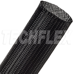 TECHFLEX CCP1.75 CLEAN CUT 1-3/4" BLACK FRAY-RESISTANT EXPANDABLE PET BRAIDED SLEEVING, 200 FOOT ROLL *SPECIAL ORDER*