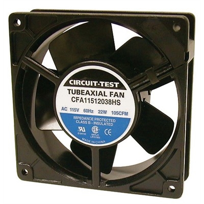 CIRCUIT TEST CFA11512038HS 115VAC SLEEVE BEARING FAN 120MM  X 120MM X 38MM 105CFM 46DB 22W 0.24A 3000RPM 1/8" TERMINALS