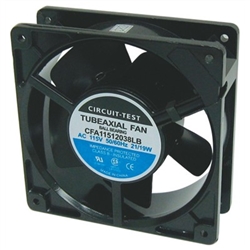 CIRCUIT TEST CFA11512038LB 115VAC BALL BEARING FAN 120MM X  120MM X 38MM 58.4CFM 30DB 19W 0.2A 1700RPM 1/8" TERMINALS