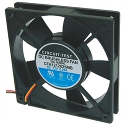 CIRCUIT TEST CFA1212025MB 12VDC BALL BEARING 3-WIRE FAN     120MM X 120MM X 25MM 74.5CFM 43.8DB 2500RPM