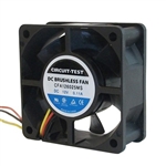 CIRCUIT TEST CFA126025MS 12VDC SLEEVE BEARING 3-WIRE FAN    60MM X 60MM X 25MM 16.7CFM 25DB 3200RPM