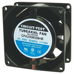 CIRCUIT TEST CFA2308038HB 230VAC BALL BEARING FAN 80MM X 80MM X 38MM 26/32CFM 31/34DB 3700/3100RPM