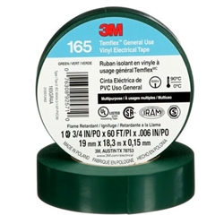 3M TEMFLEX GREEN COLOUR CODING GENERAL USE VINYL ELECTRICAL TAPE, 18.3 METER ROLL **CSA RATED**