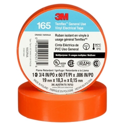 3M TEMFLEX ORANGE COLOUR CODING GENERAL USE VINYL           ELECTRICAL TAPE, 18.3 METER ROLL **CSA RATED**