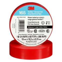 3M TEMFLEX RED COLOUR CODING GENERAL USE VINYL ELECTRICAL   TAPE, 18.3 METER ROLL **CSA RATED**