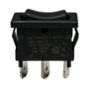 C&K D105J12S205QA MINIATURE ROCKER SWITCH SPDT (ON)-OFF-(ON), 4A @ 125VAC, BLACK WITH QC TERMINALS