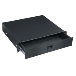 MIDDLE ATLANTIC D2 2U RACKMOUNT DRAWER, ANODIZED WITH FULLY ENCLOSED TOP, SPRING-LOADED LATCHES