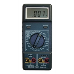 CIRCUIT TEST DLM-260 DIGITAL LCR METER, INDUCTANCE TO 20H, CAPACITANCE TO 20MF, RESISTANCE TO 2000M OHM, 3.5" LCD SCREEN