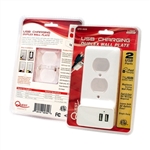 QUEST EPD-3028 WALL PLATE WITH DUAL USB 2.1A CHARGING, WHITE