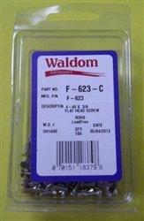 WALDOM F623C 4-40 3/8" FLATHEAD STEEL-NICKEL PLATED         COUNTERSUNK MACHINE SCREW 100/PACK