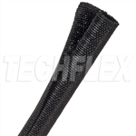 TECHFLEX F6W0.50 BLACK 1/2" WOVEN SPLIT TUBULAR HARNESS WRAP, NON-EXPANDABLE (45M = FULL BOX)