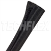 TECHFLEX F6W0.75 BLACK 3/4" WOVEN SPLIT TUBULAR HARNESS WRAP, NON-EXPANDABLE (30M = FULL BOX)