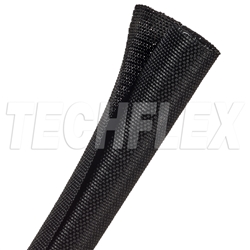 TECHFLEX F6W0.75 BLACK 3/4" WOVEN SPLIT TUBULAR HARNESS WRAP, NON-EXPANDABLE (30M = FULL BOX)