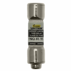 BUSS FNQ-R-15 FUSE 15 AMP 600VAC SLOW BLOW CLASS CC         REJECTION-TYPE FIBER-TUBE (13/32" X 1-1/2") 15A 15AMP