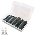 CIRCUIT TEST HSK-2100 2:1 ASSORTED BLACK HEAT SHRINK TUBING KIT (160 PIECES)