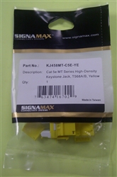 SIGNAMAX KJ458MT-C5E-YE CAT5E MT-SERIES HD KEYSTONE JACK,   YELLOW