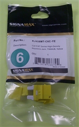 SIGNAMAX KJ458MT-C6C-YE CAT6 MT-SERIES HD KEYSTONE JACK,    YELLOW