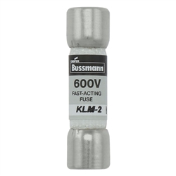 BUSS KLM-2 FUSE 2 AMP 600VAC/VDC FAST BLOW MELAMINE TUBE    (13/32" X 1-1/2") 2A 2AMP