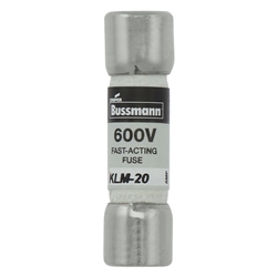 BUSS KLM-20 FUSE 20 AMP 600VAC/VDC FAST BLOW MELAMINE TUBE  (13/32" X 1-1/2") 20A 20AMP