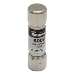 BUSS KLM-30 FUSE 30 AMP 600VAC/VDC FAST BLOW MELAMINE TUBE  (13/32" X 1-1/2") 30A 30AMP