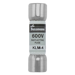 BUSS KLM-4 FUSE 4 AMP 600VAC/VDC FAST BLOW MELAMINE TUBE    (13/32" X 1-1/2") 4A 4AMP