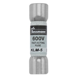 BUSS KLM-5 FUSE 5 AMP 600VAC/VDC FAST BLOW MELAMINE TUBE    (13/32" X 1-1/2") 5A 5AMP