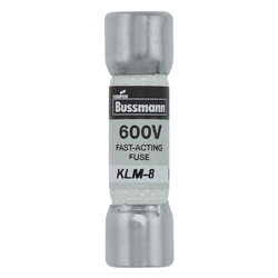 BUSS KLM-8 FUSE 8 AMP 600VAC/VDC FAST BLOW MELAMINE TUBE    (13/32" X 1-1/2") 8A 8AMP