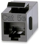 SIGNAMAX KRJ45/5S CAT5E PANEL MOUNT FEED-THRU COUPLER,      KEYSTONE STYLE, BLACK (RJ45 FEMALE TO RJ45 FEMALE)