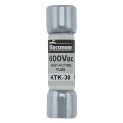 BUSS KTK-30 FUSE 30 AMP 600VAC FAST BLOW MELAMINE TUBE      (13/32" X 1-1/2") 30A 30AMP