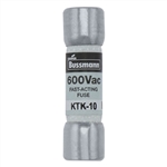 BUSS KTK-10 FUSE 10 AMP 600VAC FAST BLOW MELAMINE TUBE      (13/32" X 1-1/2") 10A 10AMP