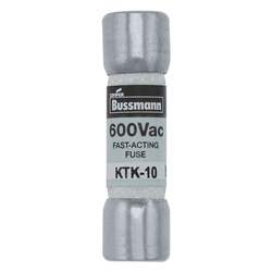 BUSS KTK-10 FUSE 10 AMP 600VAC FAST BLOW MELAMINE TUBE      (13/32" X 1-1/2") 10A 10AMP