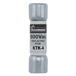 BUSS KTK-4 FUSE 4 AMP 600VAC FAST BLOW MELAMINE TUBE        (13/32" X 1-1/2") 4A 4AMP