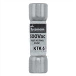 BUSS KTK-5 FUSE 5 AMP 600VAC FAST BLOW MELAMINE TUBE        (13/32" X 1-1/2") 5A 5AMP