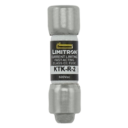 BUSS KTK-R-2 FUSE 2 AMP 600VAC FAST BLOW, CLASS CC REJECTION-TYPE MELAMINE TUBE (13/32" X 1-1/2") 2A 2AMP