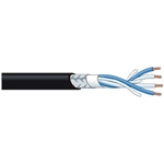CANARE L-4E6S BLACK MICROPHONE CABLE STAR QUAD 24AWG        4 CONDUCTOR + SHIELDING (100M = FULL ROLL)