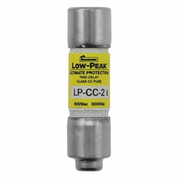 BUSSMANN LP-CC-2 FUSE 2 AMP 600VAC/300VDC CLASS CC LOW PEAK TIME-DELAY (0.41" X 1-1/2") 2A 2AMP