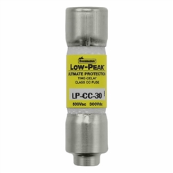 BUSSMANN LP-CC-30 FUSE 30 AMP 600VAC/300VDC CLASS CC LOW PEAK TIME-DELAY (0.41" X 1-1/2") 30A 30AMP