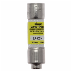 BUSSMANN LP-CC-4 FUSE 4 AMP 600VAC/150VDC CLASS CC LOW PEAK TIME-DELAY (0.41" X 1-1/2") 4A 4AMP